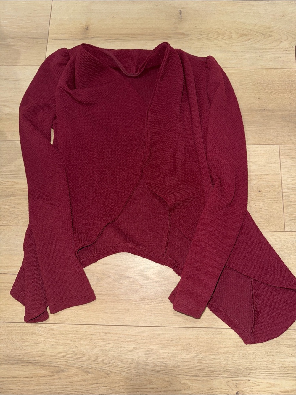 Fashion Nova Open-Front Draped Cardigan - Burgundy